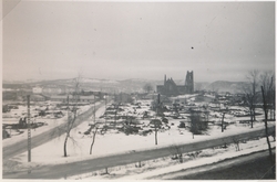 Namsos sentrum vinteren 1940/41 med begynnende brakkebygging