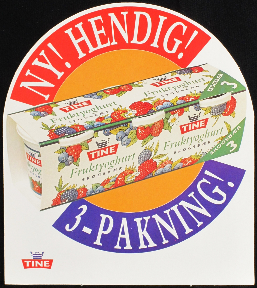 3-pakning fruktyoghurt skogsbær, Tine varemerke