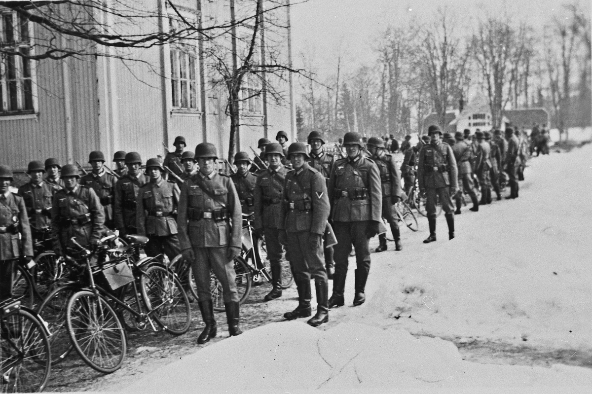 Samling av tyske soldater.