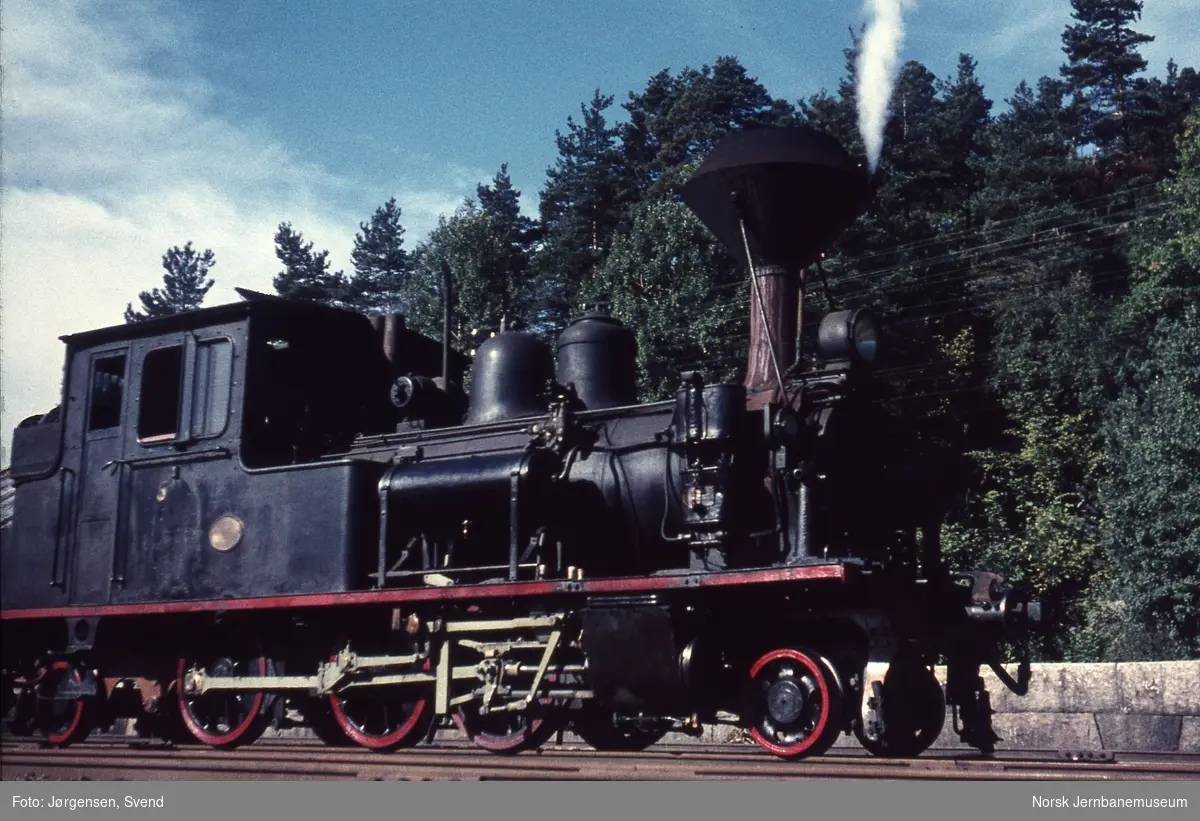 Damplokomotiv nr. 5 på Hægeland stasjon