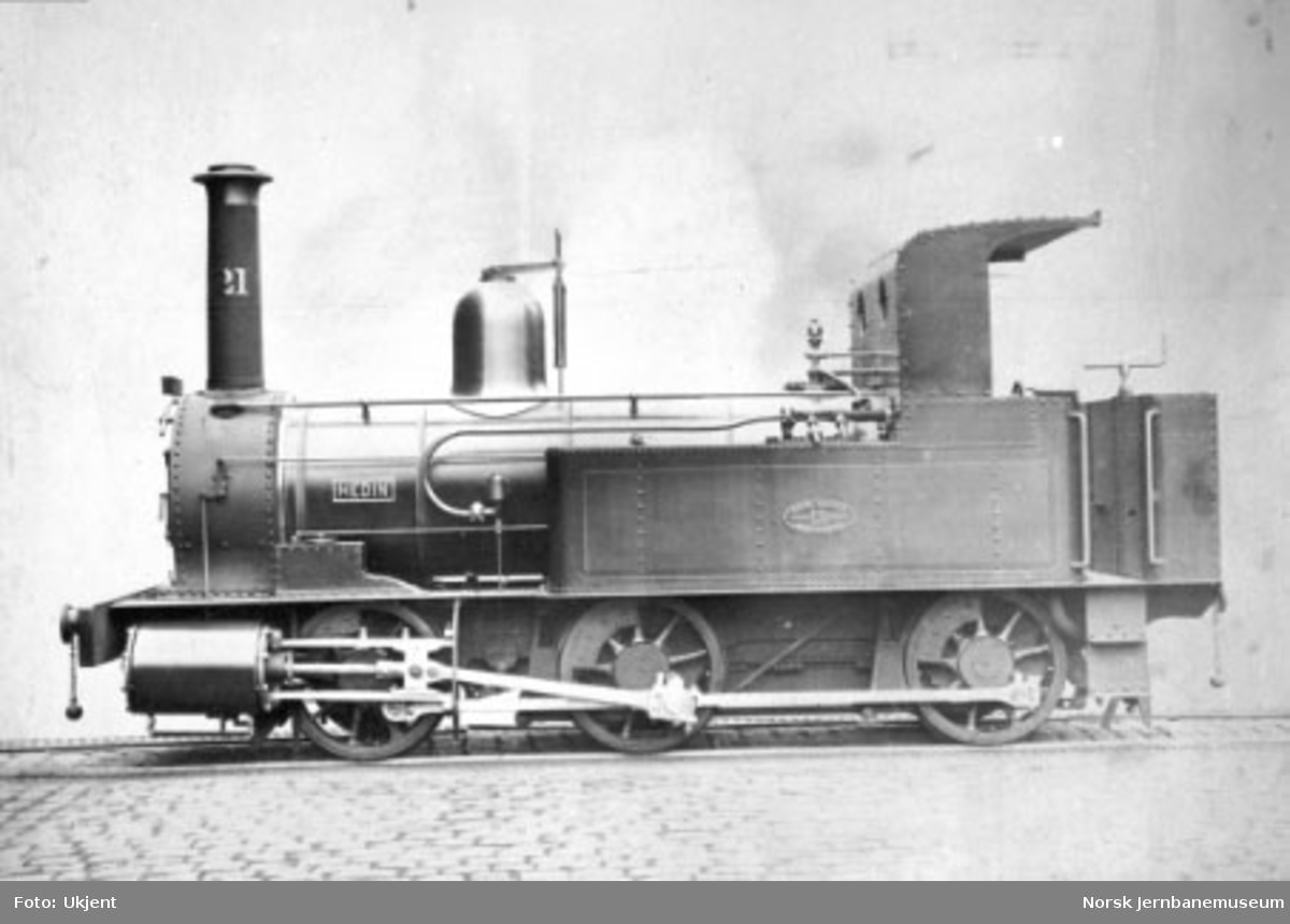 Damplokomotiv nr. 21, senere type VIII, ved levering fra Beyer, Peacock
