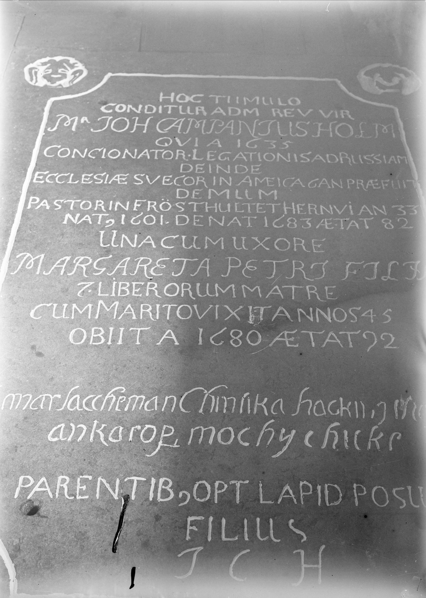 "Gravstenen på golvet i Frösthult kyrka", Uppland 1922