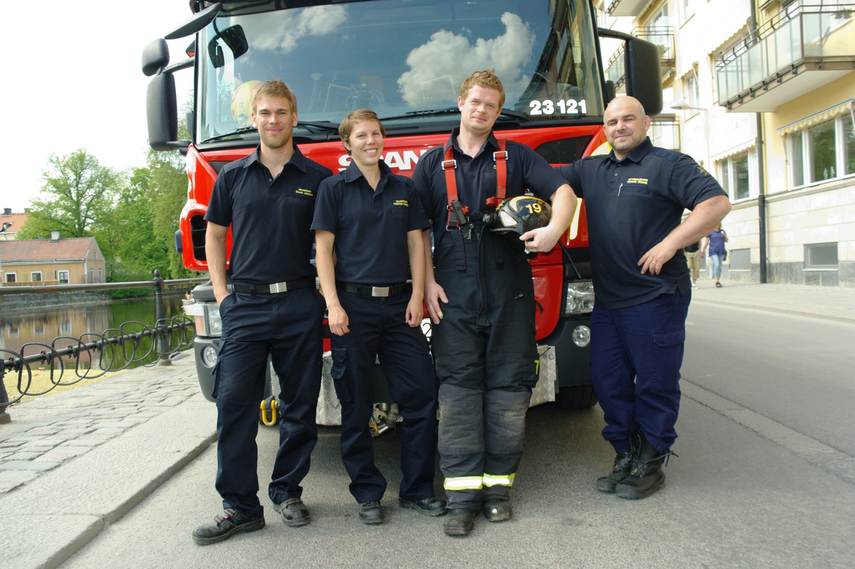 Brandmän på Östra Ågatan, Uppsala 2011