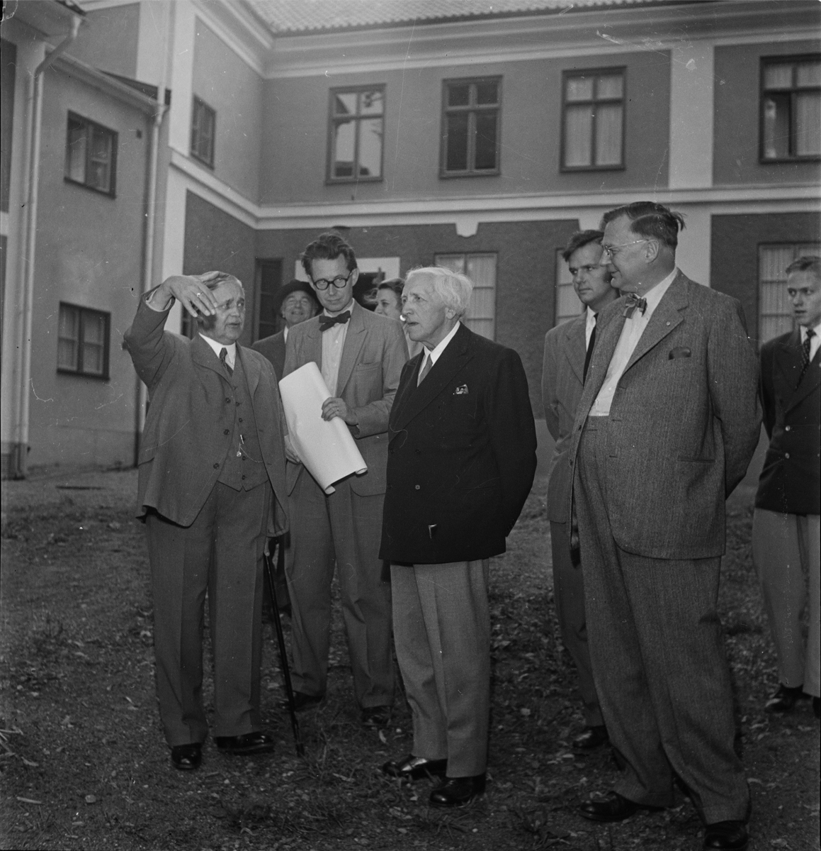 Carl Milles på besök, Upplands nation, Uppsala september 1954