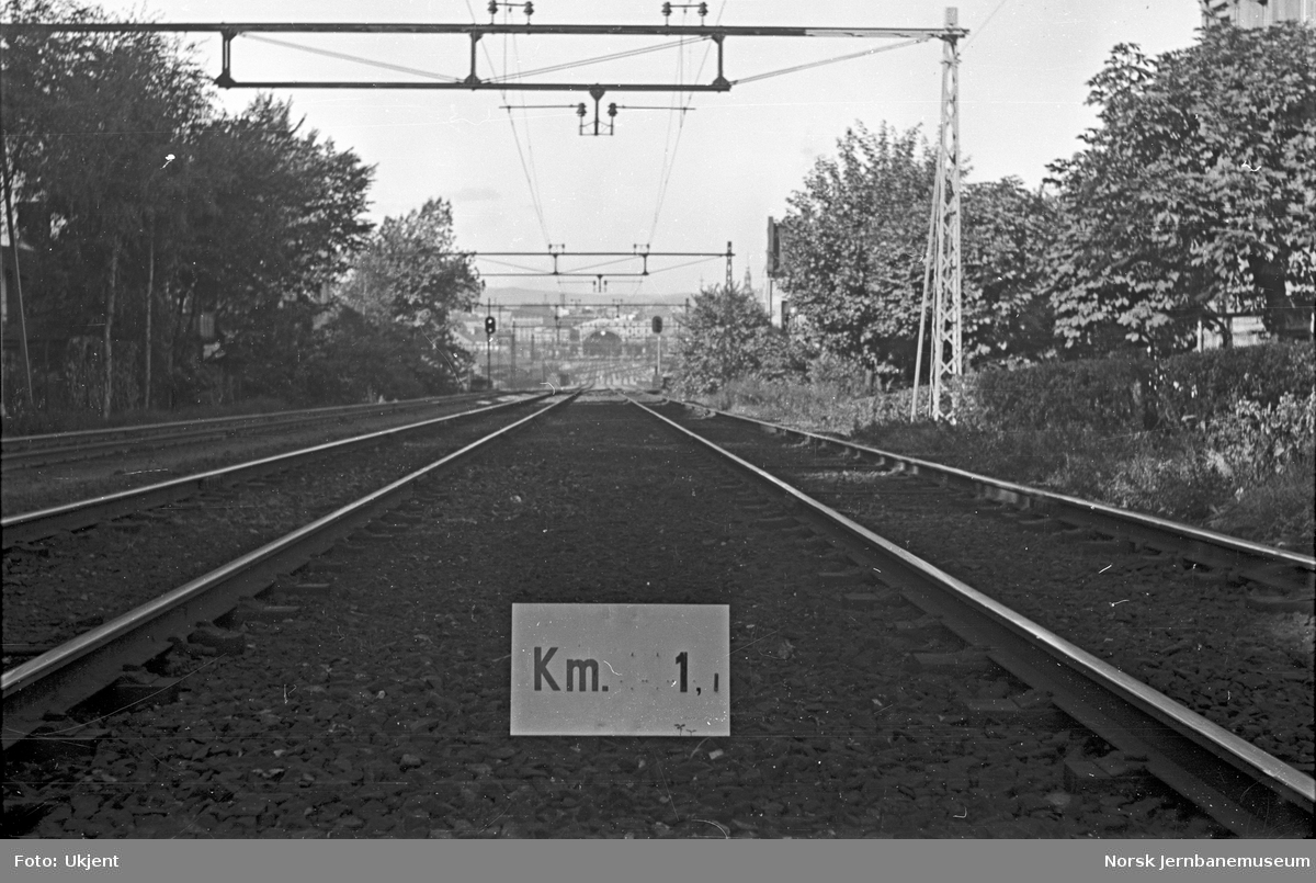 Hovedbanen : linjeføring km 1,1