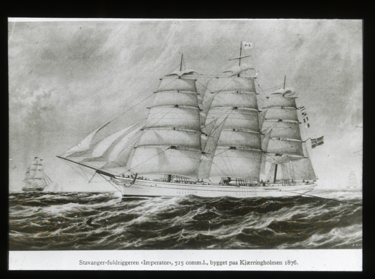 Fullriggeren 'Imperator'(b.1876, Ploug & Sundt, Kjerringholmen).