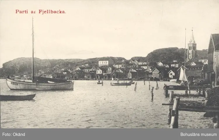 Tryckt text på kortet: "Parti af Fjellbacka".