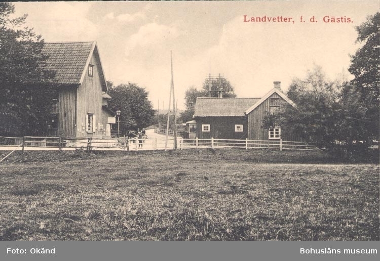Tryckt text på kortet: "Landvetter. f.d. Gästis".




