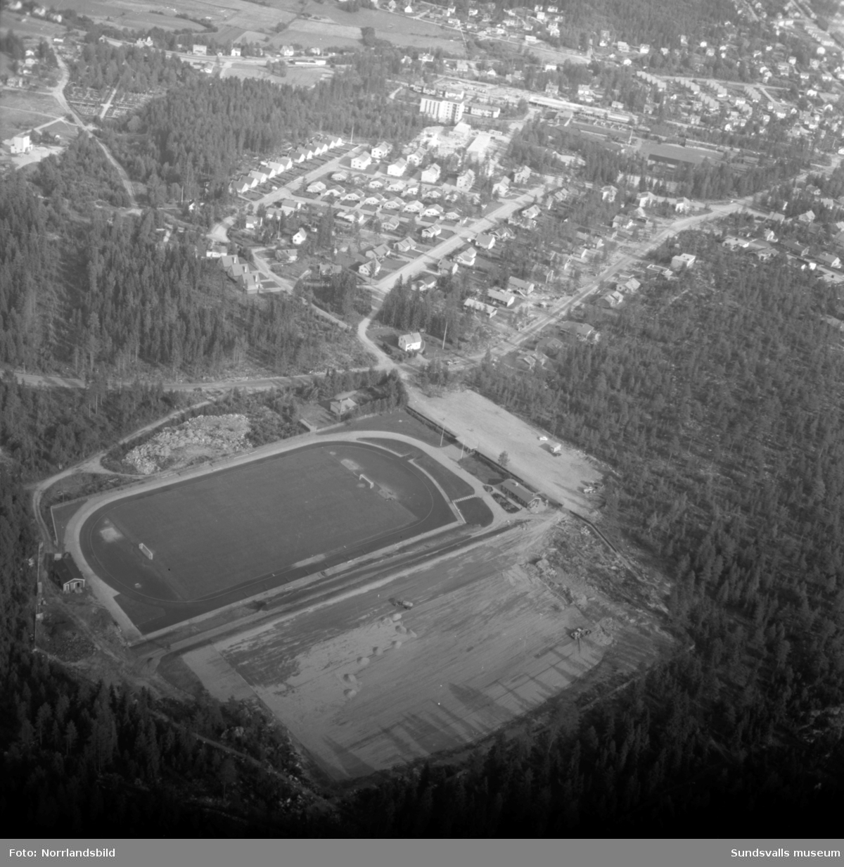 Flygfoto över Baldershovs idrottsplats.