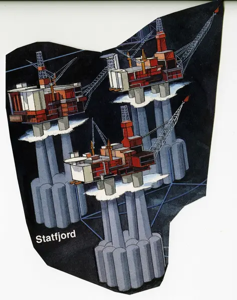 Illustrasjon Av Statfjord A, B Og C - Norsk Oljemuseum / DigitaltMuseum