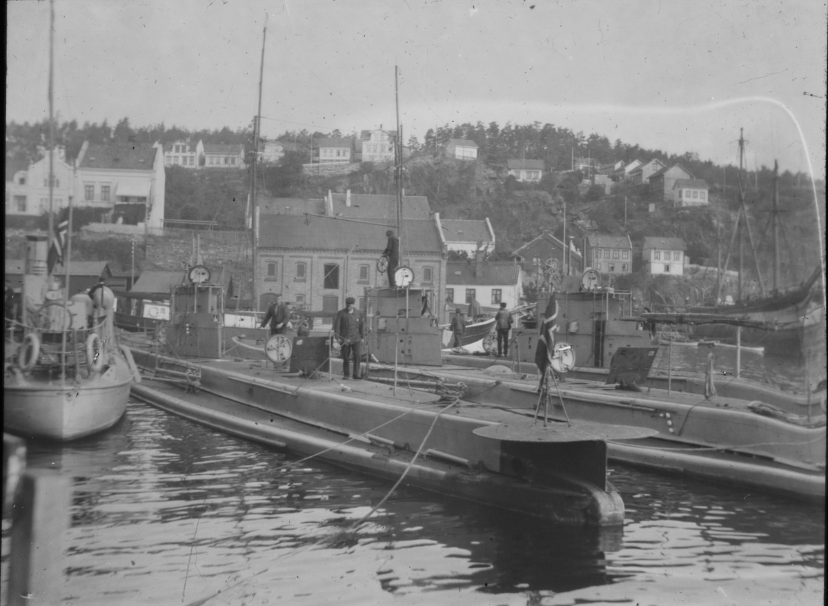 Ubåt i Kirkebukta. Kragerø, ca. 1919