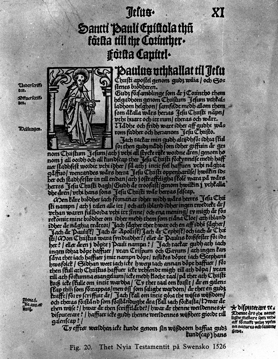 Det nya testamentet på svenska (1526). Fotograf KJ Österberg.