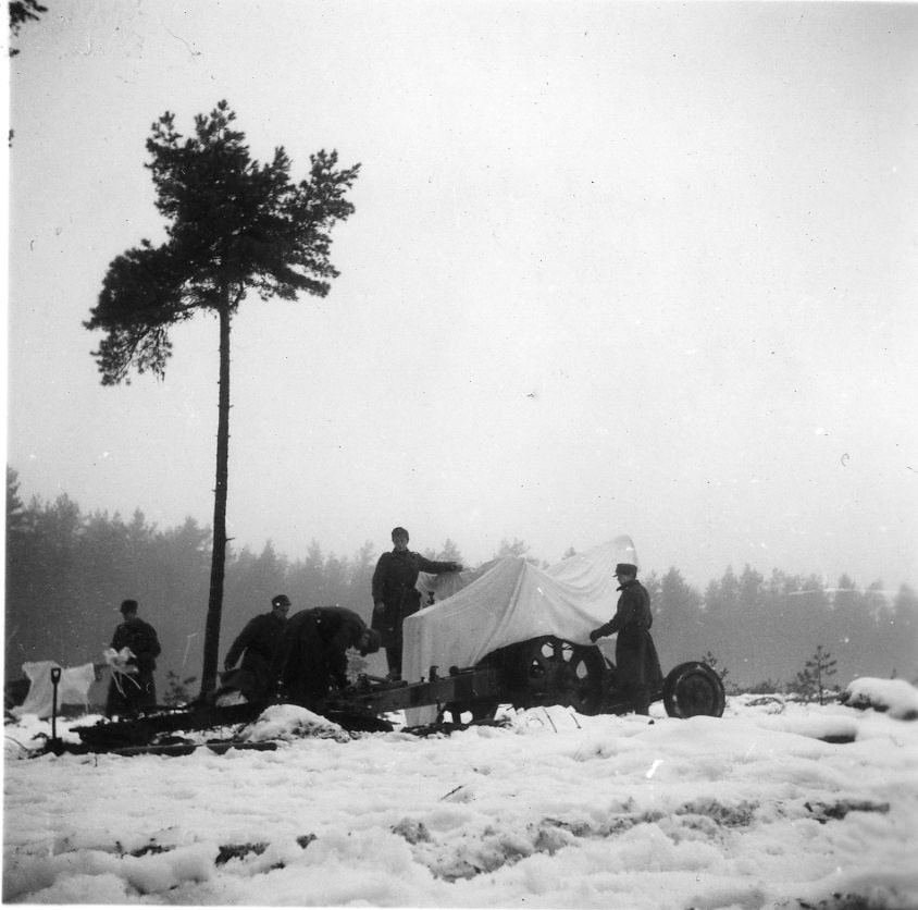 Haubits m/1938. 15 cm. Måleböke eller Hörja, A 6. Finja-skjutningen.