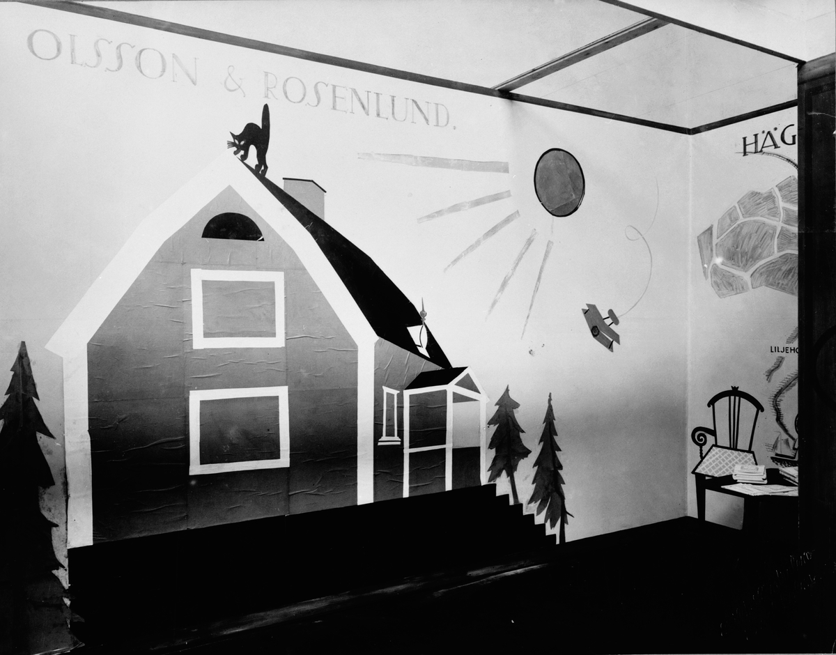 "Bygge och Bo" utställning på Liljevalchs konsthall 1923.
Hus från Hägersten. Olsson & Rosenlund.