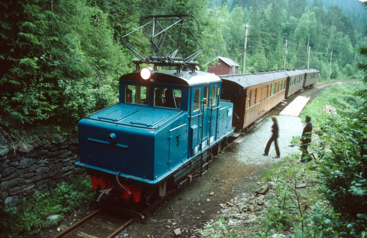 Museumstog fra Løkken til Svorkmo på Klinghåmmårn holdeplass. S&T lokomotiv nr. 5.