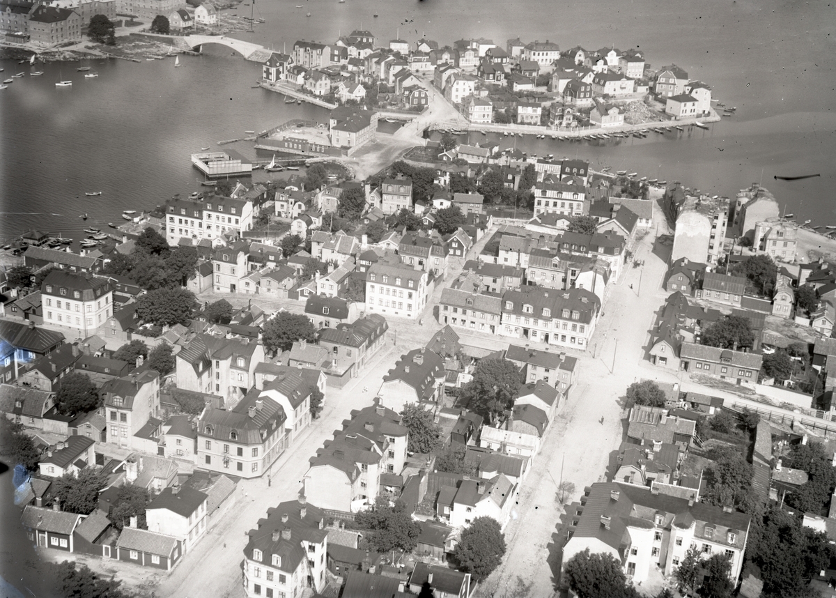 Flygbild över Björkholmen-Ekholmen Karlskrona 1921