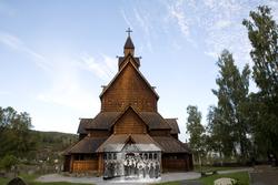 Refotografering. Heddal stavkirke ved Notodden, Telemark. Fo
