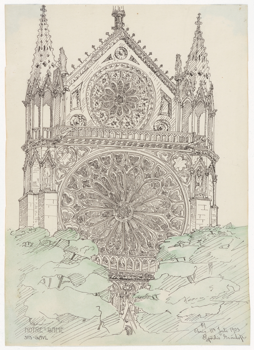 Fra Notre-Dame i Paris [Tegning]