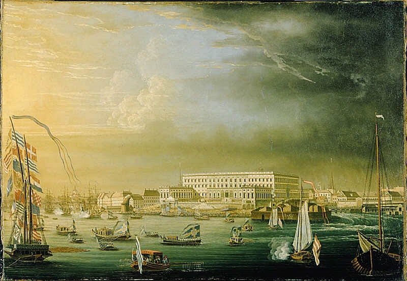 Stockholms ström vid hertiginnans av Södermanland ankomst 1774