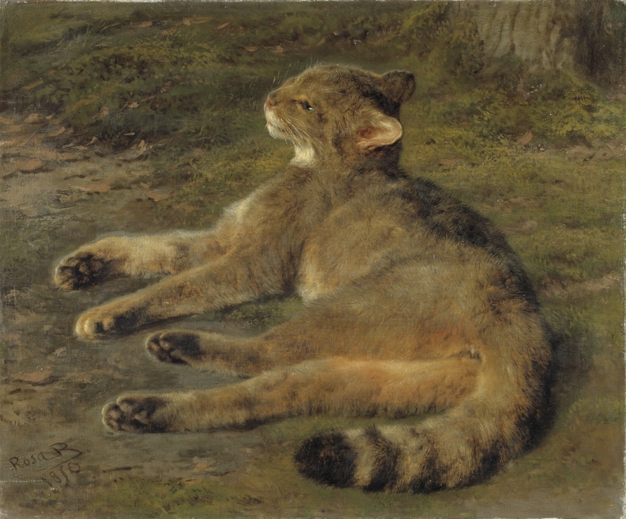 Rosa Bonheur var en av sin tids mest omtalade djurmålare. Vildkatten är ett bra exempel på hennes realistiska djurporträtt. Bonheur var genuint intresserad av djuren hon avbildade. Förutom ett stort antal hundar, burfåglar och katter ägde hon själv bland annat en utter, mufflonfår och lejon. 31 år gammal fick hon 1853 sitt stora genombrott med monumentalmålningen Hästmarknaden. Bonheurs motivval krävde att hon vistades i miljöer där långa kjolar var opraktiska. 1857 ansökte hon hos polisen om tillåtelse att få att bära byxor på offentliga platser, vilket beviljades.