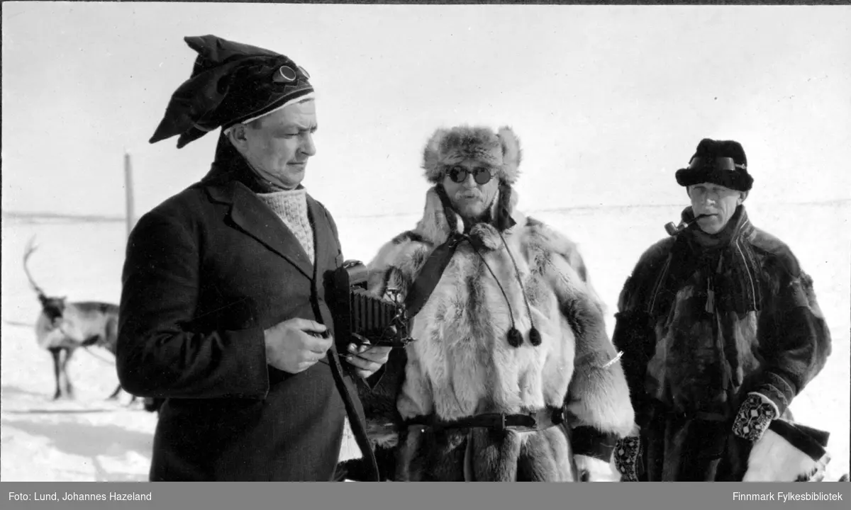 Tre menn på Finnmarksvidda om vinteren