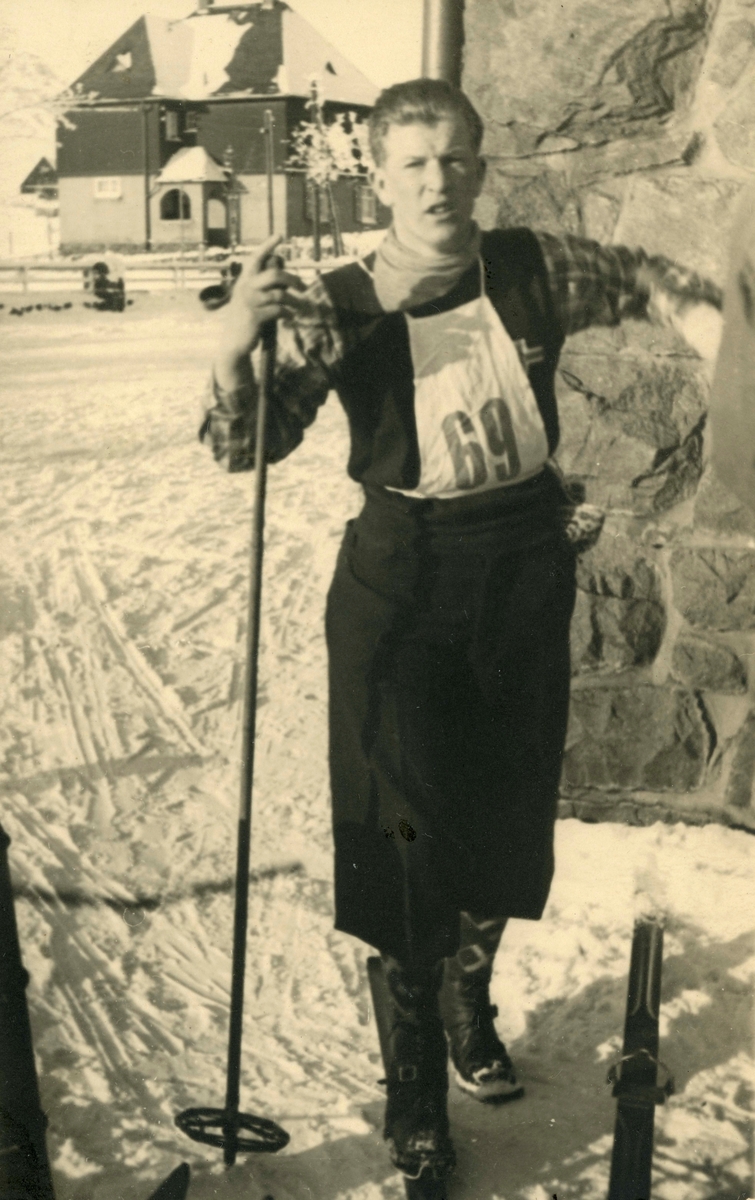 Athlete Birger Ruud during cross-country skiing
