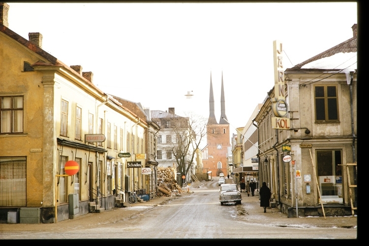 Sandgärdsgatan, Växjö 1966. Nya Järnboden rivs.