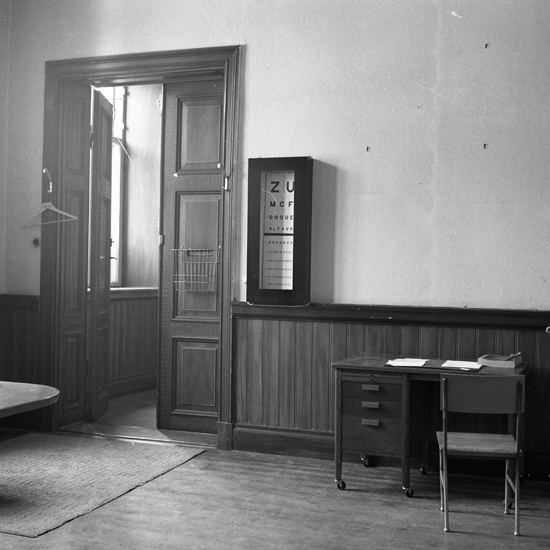Rum med syntavla. Växjö gamla läroverk, 1966-06-13. Fotograf: Sam Selling.