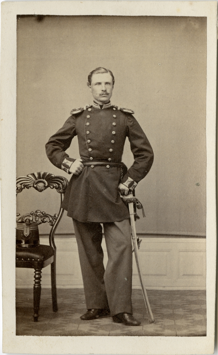 Porträtt av Johan Axel Ferdinand Schreiber, löjtnant vid Kronobergs regemente I 11.