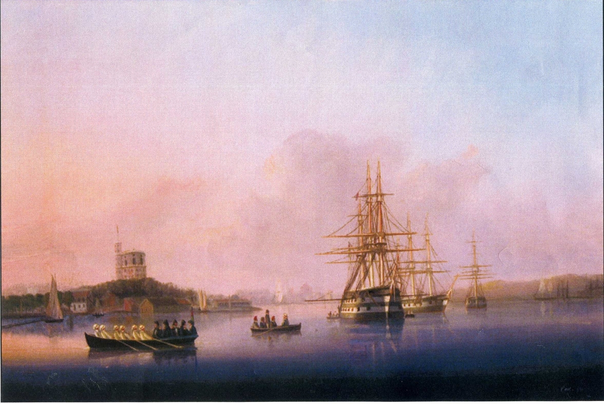 Linjeskepp och fregatter vid skeppsholmen