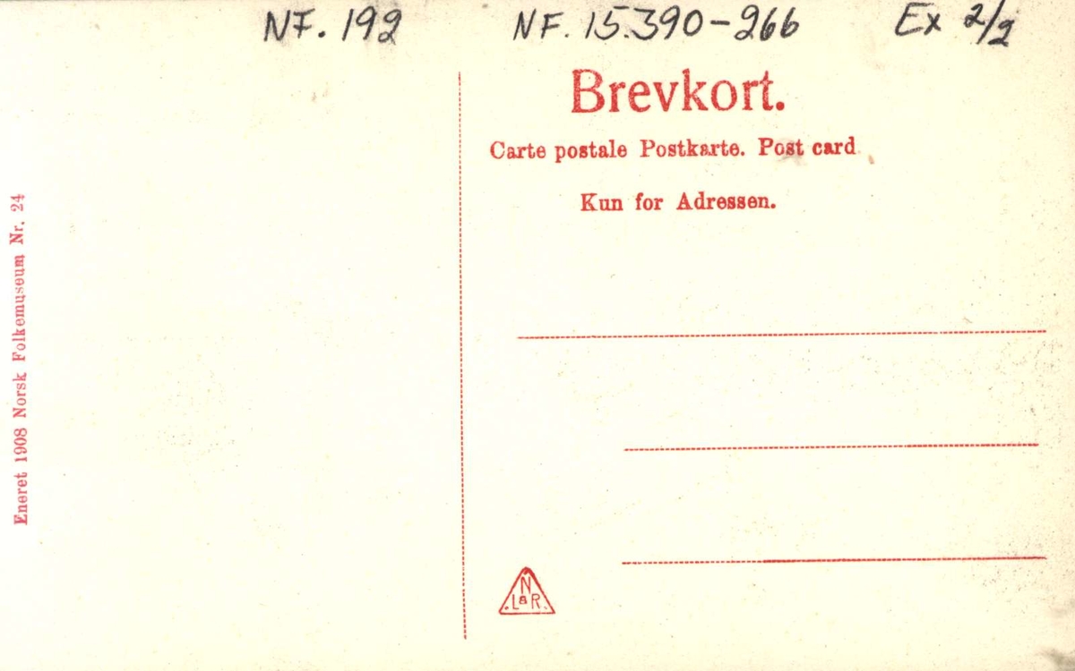 Postkort, Wergelands lysthus,NF.