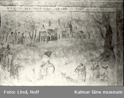 Väggmålning i månssonsalen på Kalmar slott.
