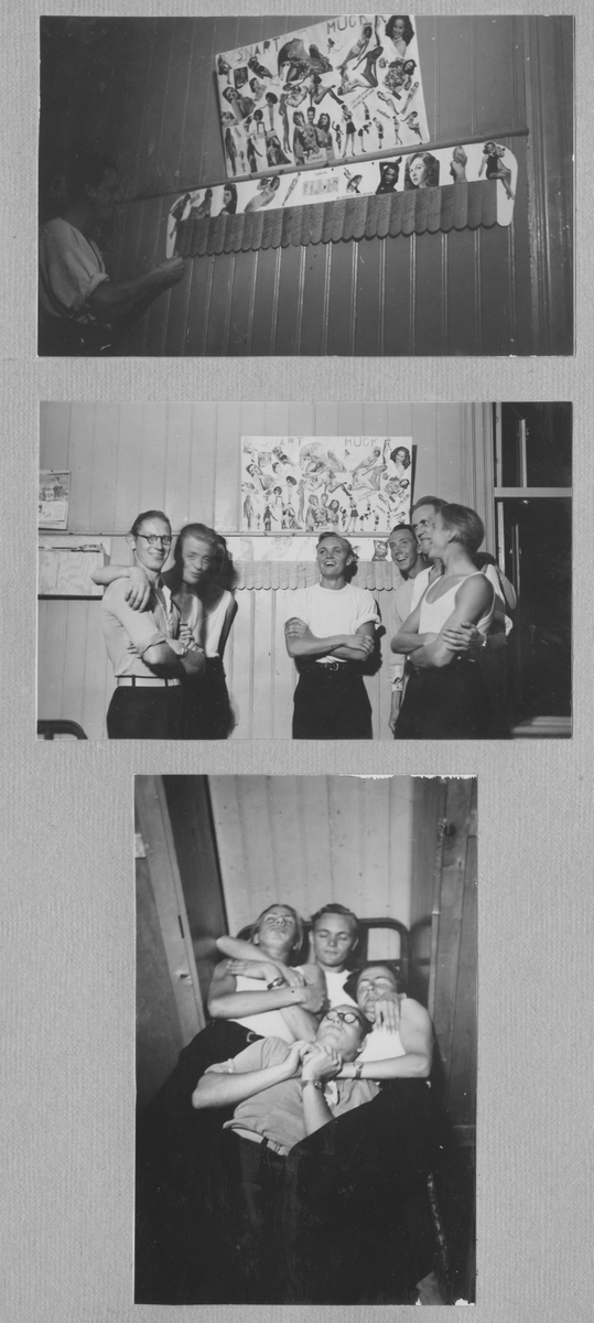 Fotoalbum från värnplikt på F 6 Västgöta flygflottilj under 1940-talet.

14 stycken albumsidor med 36 svartvita fotografier med motiv av flygplan, personal, värnpliktiga, umgänge på logemente och muckarkam.