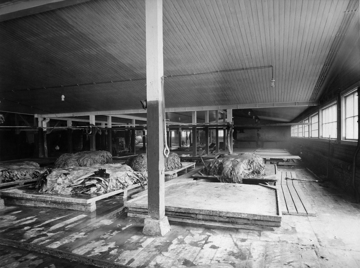 Verkstaden i läderfabriken i Gävle.