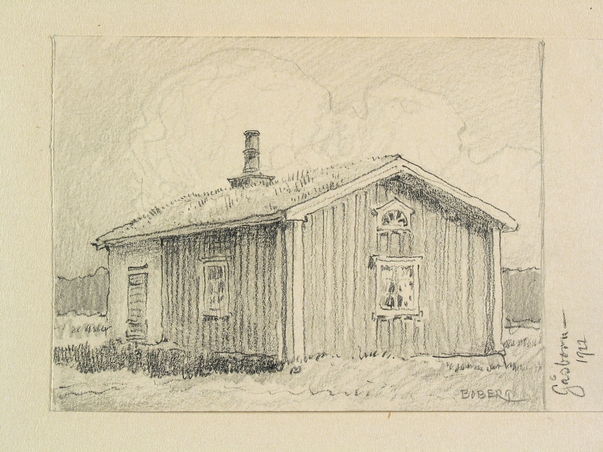 Värmland, Färnebo hd., Gåsborn. Teckning av Ferdinand Boberg