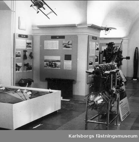 Invigning av flygutställningen på Karlsborgs museum i maj 1970.