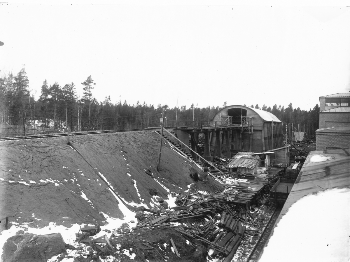 Norrsundets sulfatfabrik under byggande. 1923.