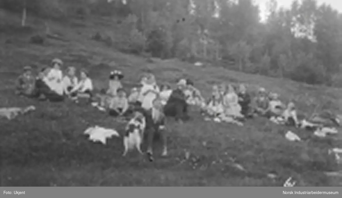 Familiebilde. Familien Holta på piknik.