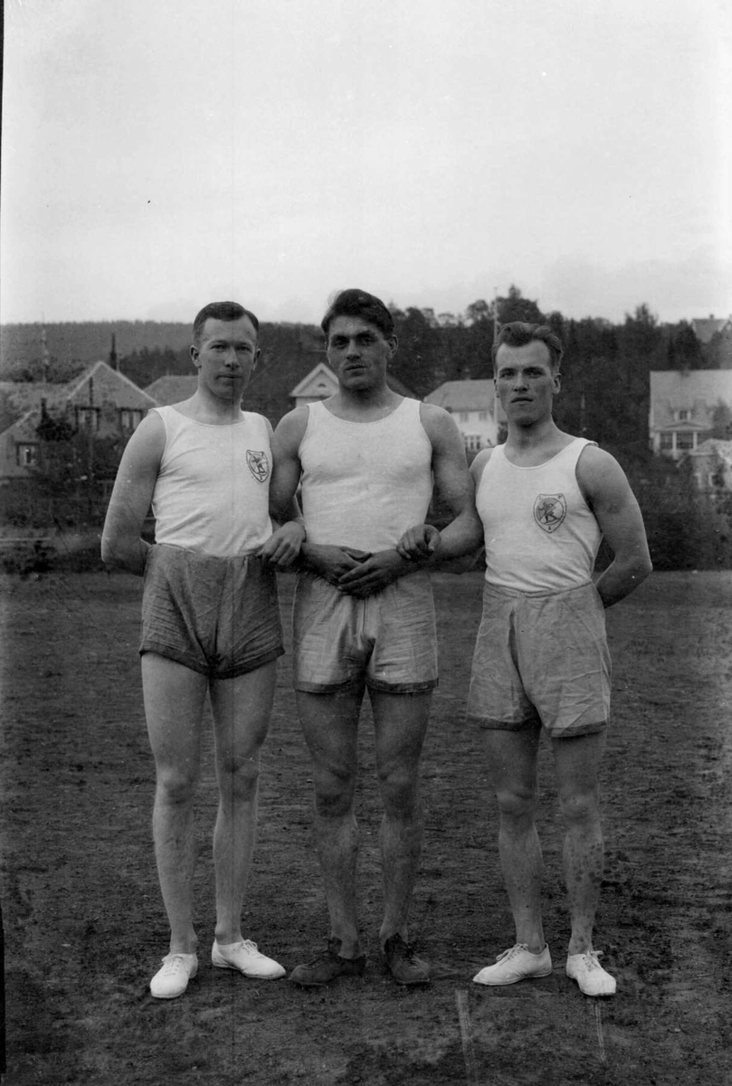 Tre av Norges beste idrettsmenn fra Lillehammer på begynnelsen av 1930-tallet. Reidar Jørgensen, friidrett. Arne Rustadstuen, ski. Kåre Viken, turn.