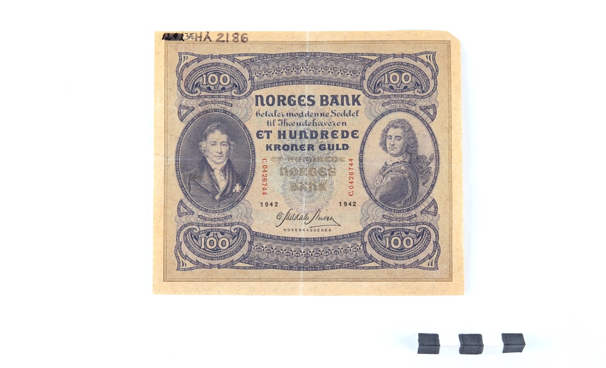En hundrekroners seddel fra 2. verdenskrig