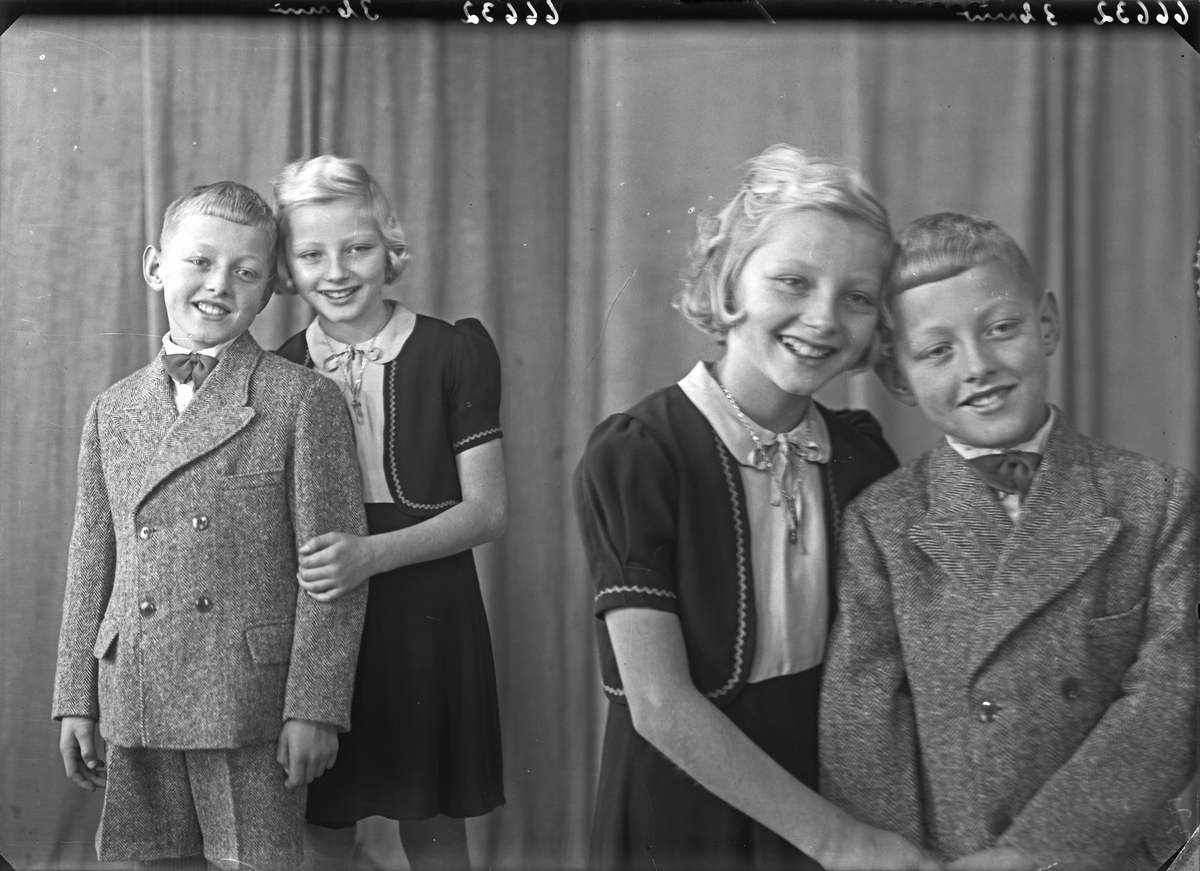 Portrett. To barn, en ung pike og ung gutt. Bestilt av Fru Christie Nordalh. Mølstrevåg.