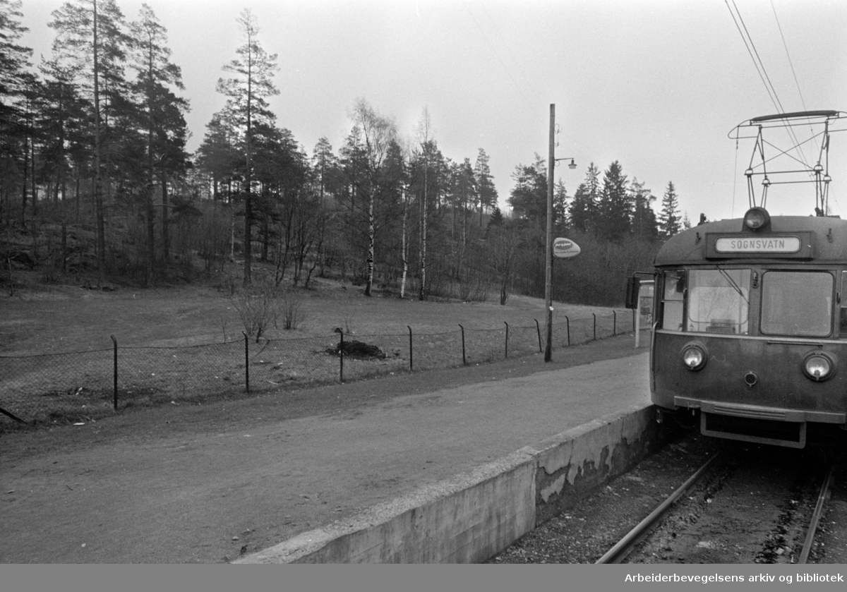 Sognsvann. Sognsvannbanen. Mai 1967