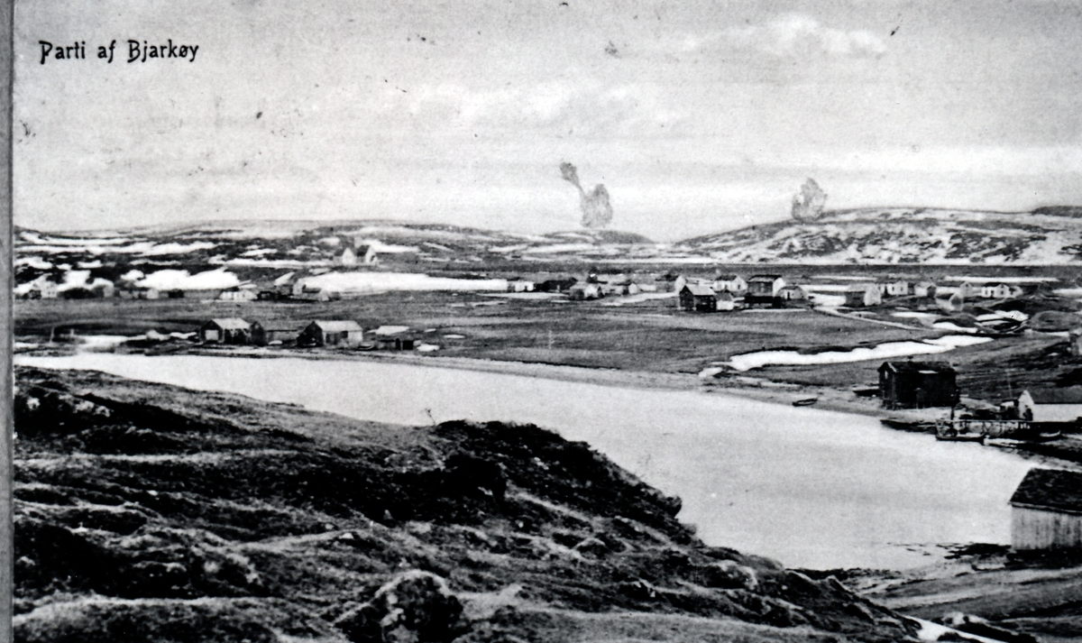 Landskap med hus. Parti fra Bjarkøy. 1920