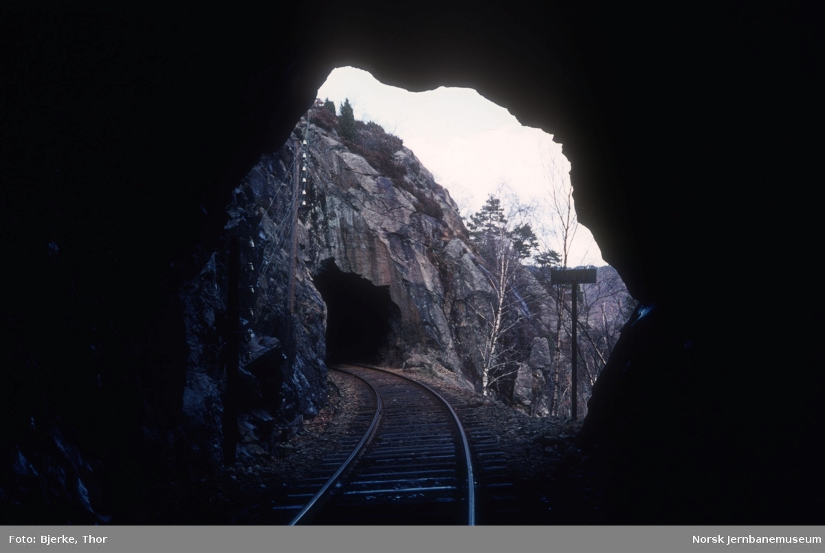 Linjeføring med tunneler mellom Loga og Flikkeid på Flekkefjordbanen