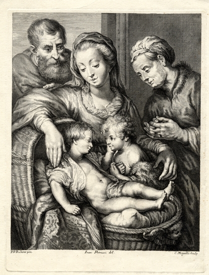 Kopparstick.
Mötet mellan Jesus och Johannes Döparen som barn.
Kopparstick efter målning av Rubens.