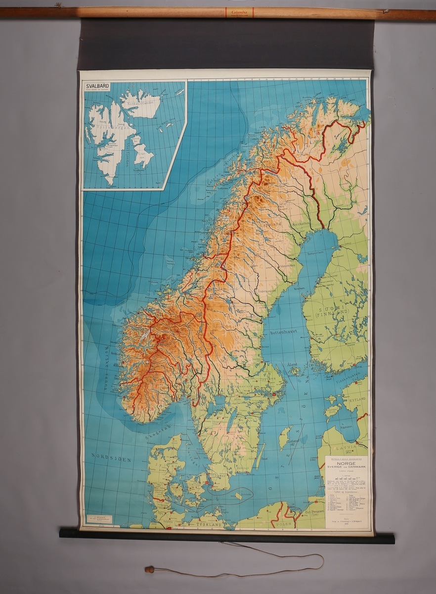 Kart over Norge / Svalbard, Sverige, Danmark