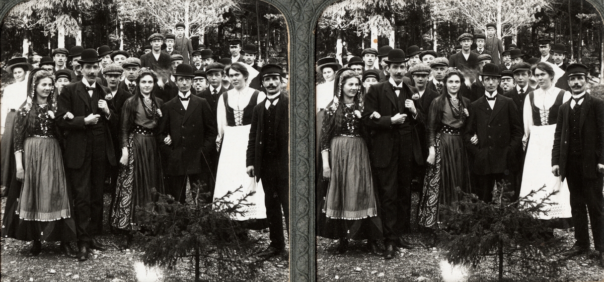 Stereobild. Folkets Park, Kohlsva Bruk, tidigt 1900-tal.