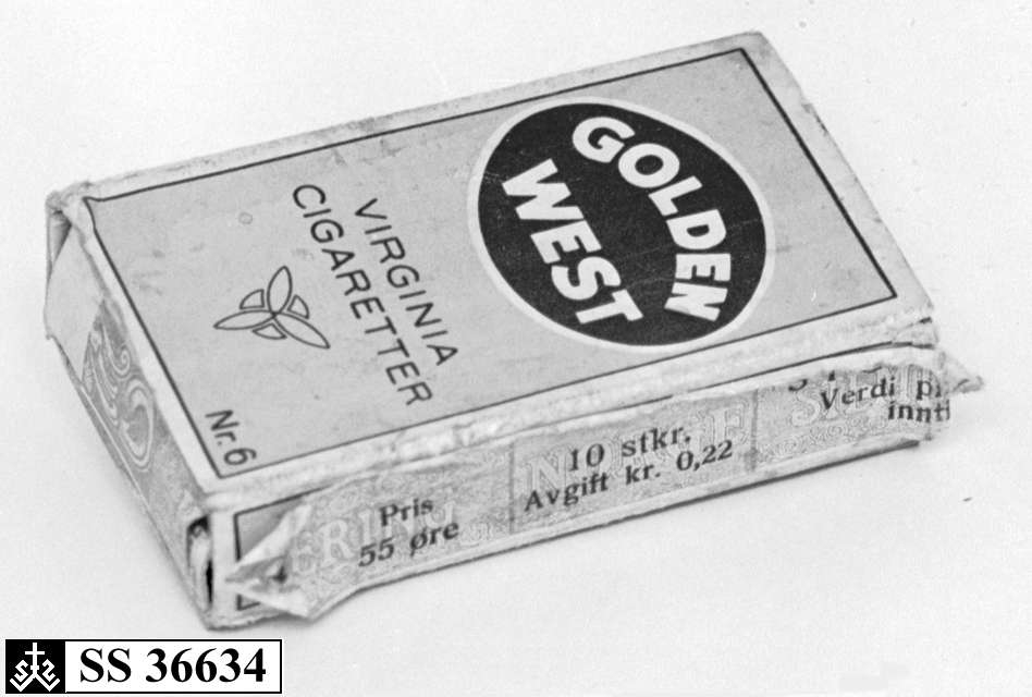 Sigarettpakke av kartong for ti sigaretter