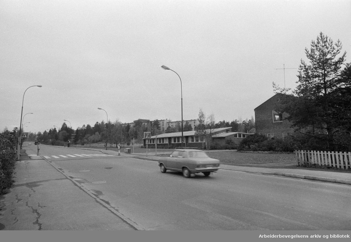 Hellerudveien. Trafikkplan for Oppsal. Oktober 1974