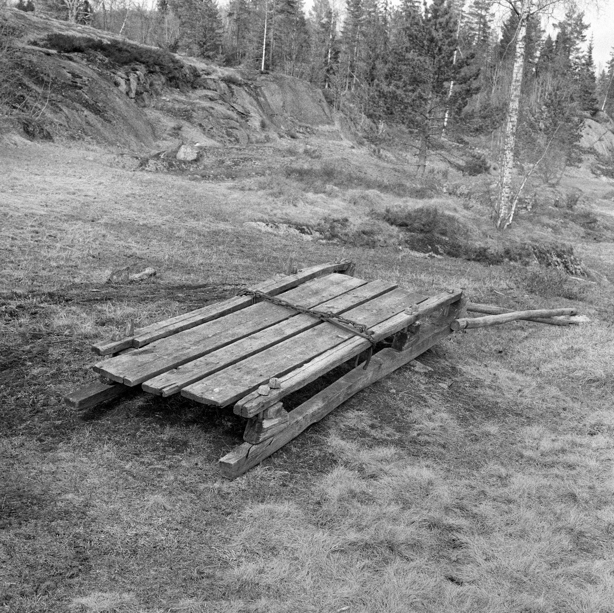 Ved- og tømmerslede. Slede brukt til vedkjøring hos Knut Kvisli, Kvisli, Vegårdshei.